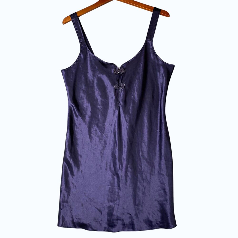 California Dynasty Vintage Chemise Slip Nightgown Liquid Satin Y2K Sz Large